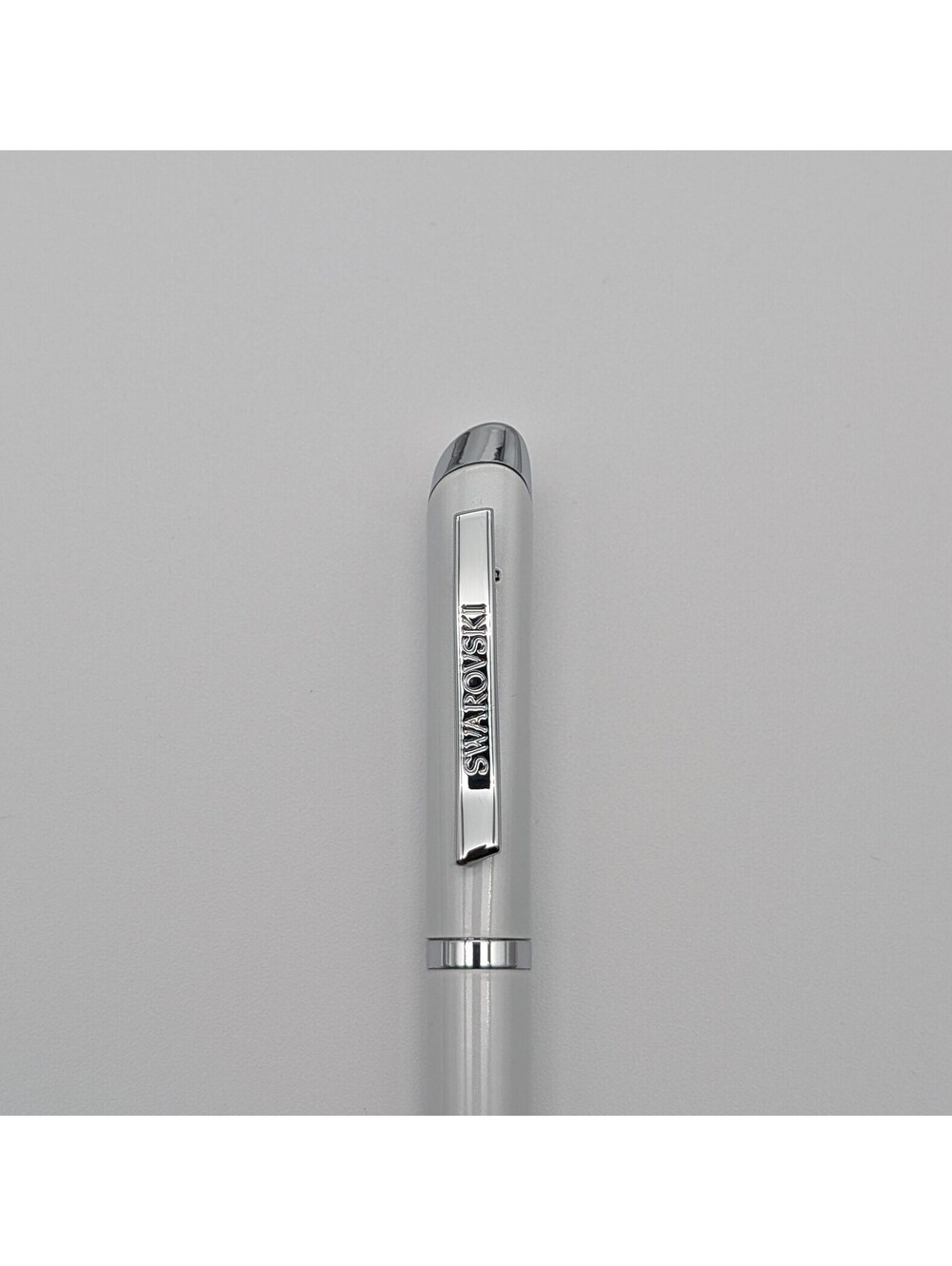Swarovski Crystalline Silk Ballpoint Pen - White Lacquered - Chrome Plated - NEW